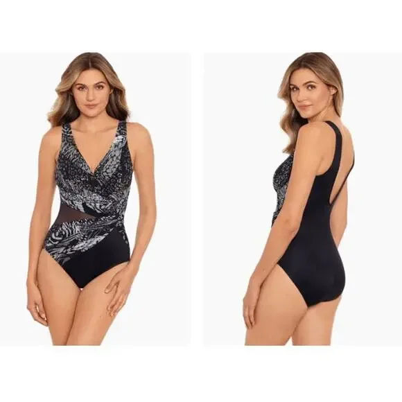 NWT! Miraclesuit Lux Lynx Circe Black 08